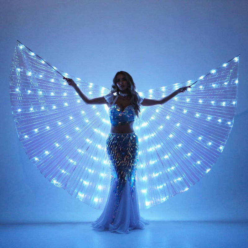 SHINYOU LED Isis Wings Glow Light Up Belly Dance Costumes with Sticks Performance Clothing Carnival Halloween - Image 2